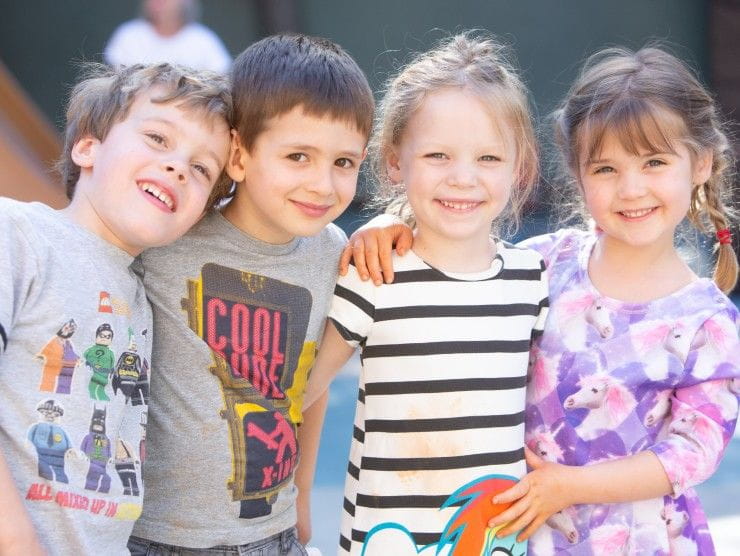 group of children smiling 