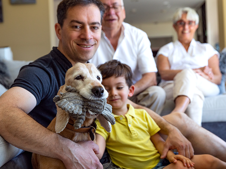 Family with their dog