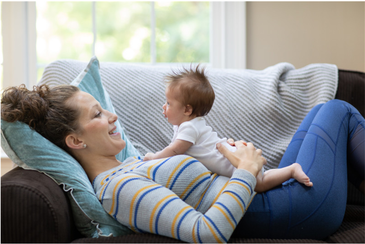 Mom and daughter reading